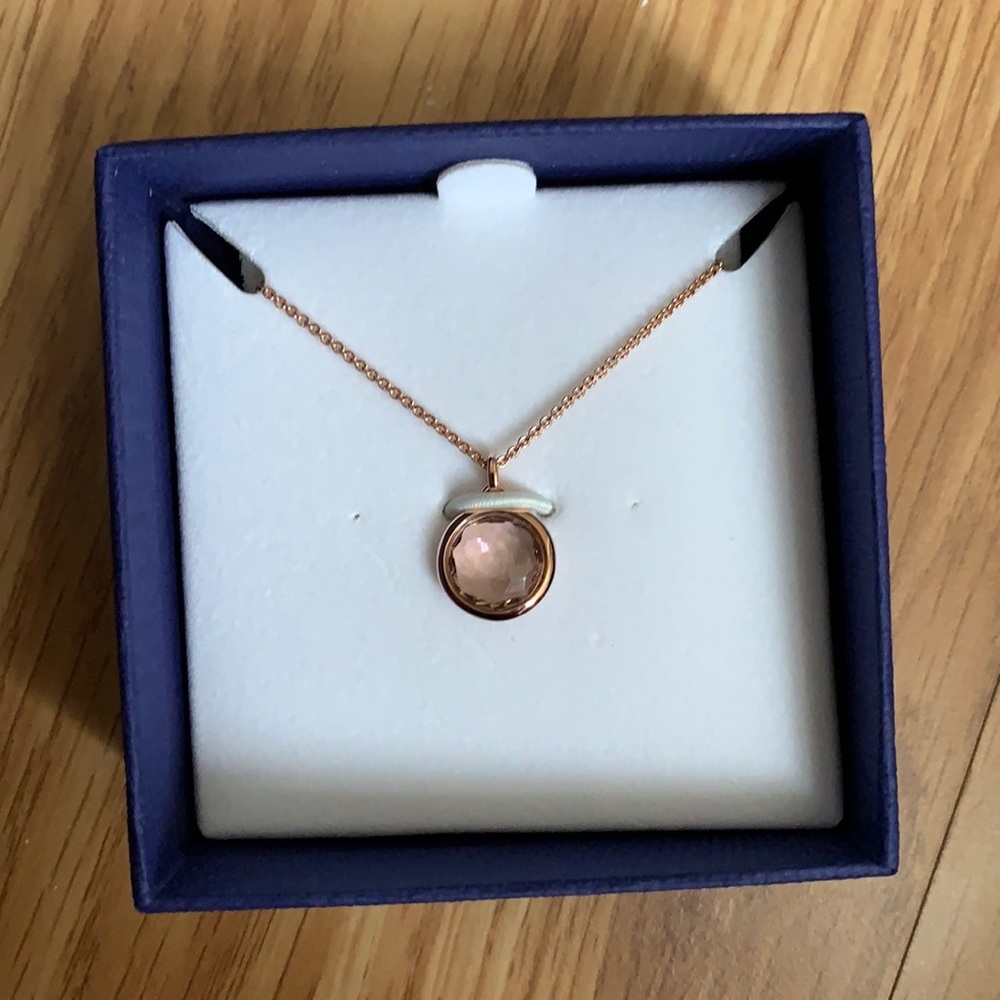 NIB Swarovski Crystal Blush colored crystal pendant necklace